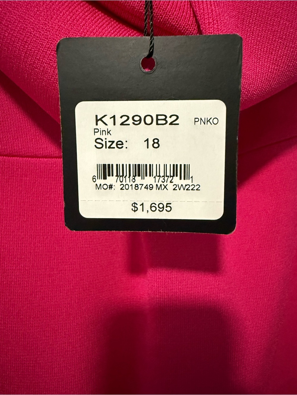 NWT St. John Hot Pink Sculpted Cocktail Dress Size 18 $1695 - Picture 6 of 12